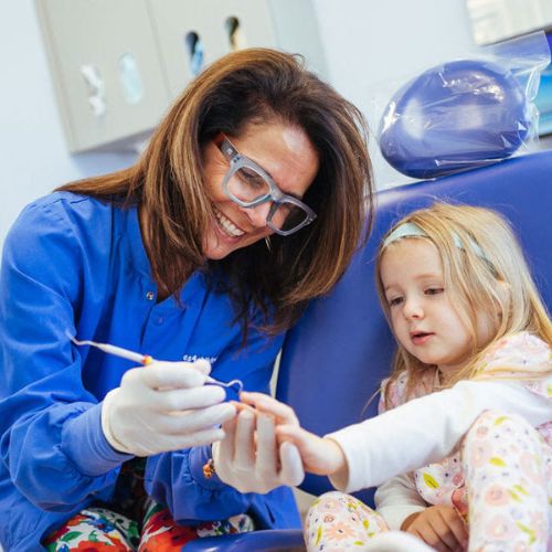 Dentist treating a kid
